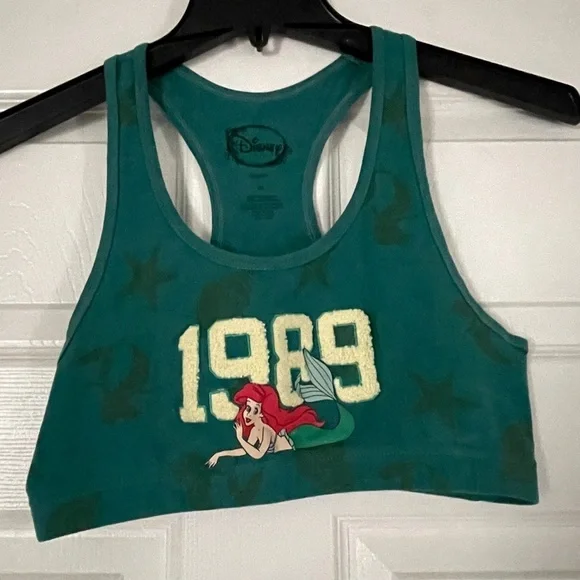 Disney Ariel Little Mermaid 1989 Low Impact Sports Bra Hot Topic - Picture 3 of 4